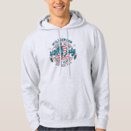 Aangepaste familienaam Stad Staat Locatie 4 juli Hoodie