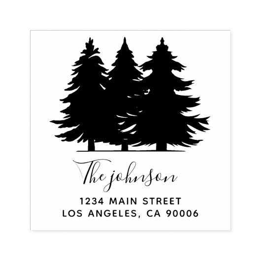 Aangepaste familienaam Trees Retouradres Rubberstempel (Afrduk)