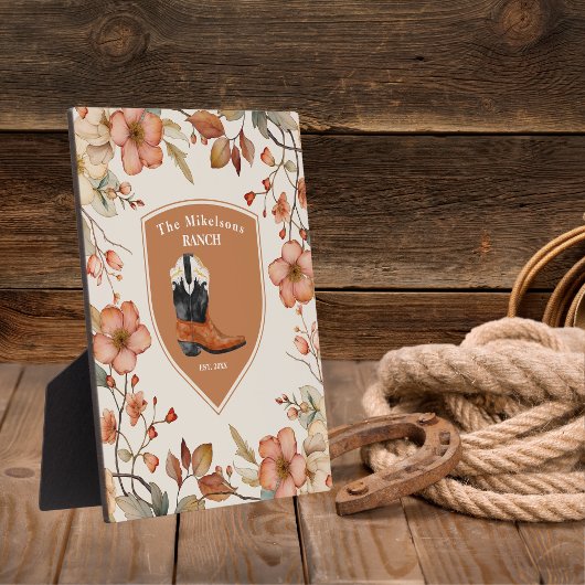 Aangepaste familienaam Western Ranch Fotoplaat