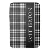 Aangepaste familienaam Zwart Wit Buffel Plaid Badmat (Voorkant Verticaal)