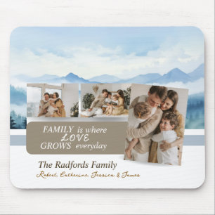 Aangepaste familienamen Familie Fotocollage Muismat