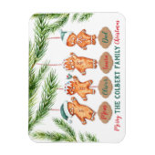 Aangepaste familienamen kerstontbijtkoek magneet (Verticaal)