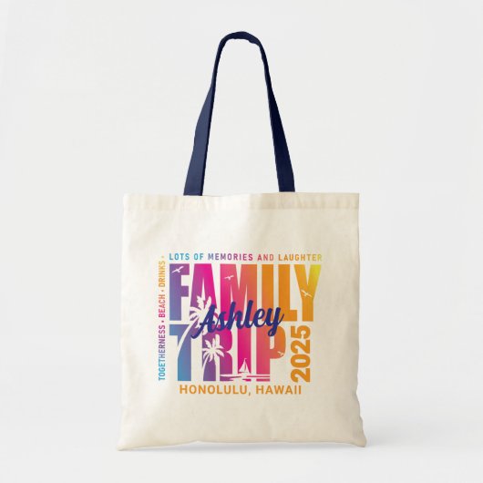 Aangepaste Familiereis Overeenkomende Groepsvakant Tote Bag (Voorkant)