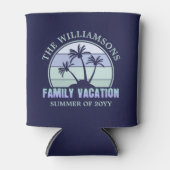 Aangepaste familievakantie strand tropisch eiland blikjeskoeler (Voorkant)