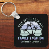 Aangepaste familievakantie strand tropisch eiland sleutelhanger (Voorkant)