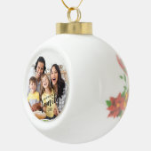 Aangepaste FAMILY Script One Photo Keepsake Keramische Bal Ornament (Rechts)