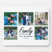 Aangepaste Family Script Quote Fotocollage Keepsak Muismat (Voorkant)