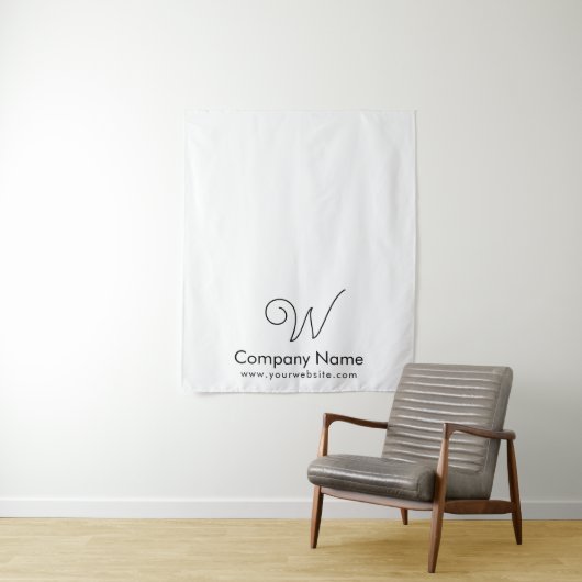 Aangepaste Fancy Business Table Runner Banner Wit Wandkleed (In situ)