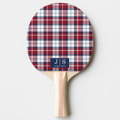 Aangepaste Fancy Monogram Naam Plaid Ping Pong Pad Tafeltennisbatje (Voorkant)