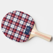 Aangepaste Fancy Monogram Naam Plaid Ping Pong Pad Tafeltennisbatje (Zijkant)