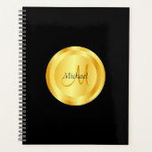 Aangepaste Faux Gold Elegant Black Sjabloon Planner (Voorkant)