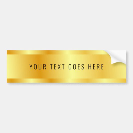 Aangepaste Faux Gold Elegant Moderne Glamour-Sjabl Bumpersticker (Voorkant)