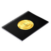 Aangepaste Faux Gold Elegant Sjabloon Monogramed Notitieboek (Linkerzijde)
