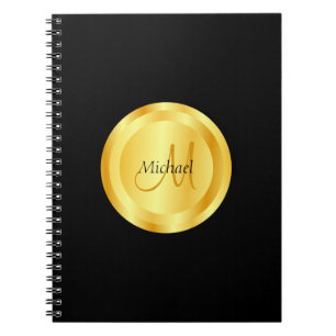 Aangepaste Faux Gold Elegant Sjabloon Monogramed Notitieboek