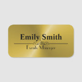 Aangepaste Faux Gold Magnetic Name Badge (Voorkant)