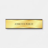 Aangepaste Faux Gold Metallic look Elegant Sjabloo Deurbordje (Voorkant)