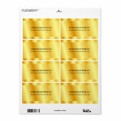 Aangepaste Faux Gold Metallic look Elegant Sjabloo Etiket (Full Sheet)