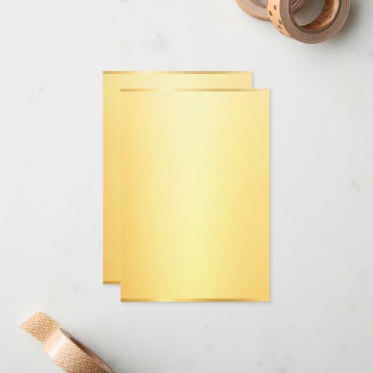 Aangepaste Faux Gold Modern Elegant Blank Sjabloon (Voorkant / Achterkant in situ)