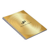 Aangepaste Faux Gold Monogram Glamoureuze Sjabloon Notitieboek (Rechterzijde)