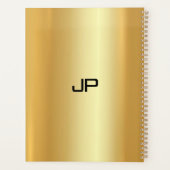 Aangepaste Faux Gold Monogram Glamoureuze Sjabloon Planner (Achterkant)