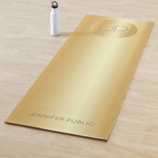 Aangepaste Faux Gold Monogram Trendy Fitness Sjabl Yogamat (In situ)