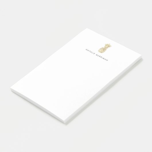 Aangepaste Faux Gold Pineappel Post-it® Notes (Schuin)