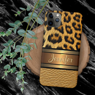 Aangepaste Faux Leopard Skin Pattern iPhone 12 iPhone 11Pro Max Hoesje