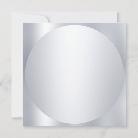 Aangepaste Faux Silver Monogram Simple Elegant Tre Notitiekaartje (Achterkant)