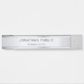 Aangepaste Faux Silver Sjabloon Trendy Modern Eleg Deurbordje (Voorkant)