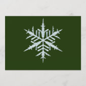 Aangepaste Faux Silver Snowflakes op donkerbos Gro Feestdagenkaart (Achterkant)