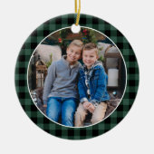 Aangepaste feestdag met groene en zwarte buffels F Keramisch Ornament (Voorkant)