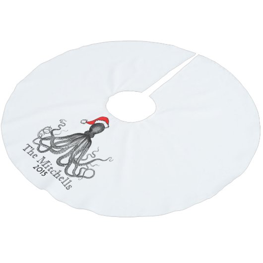 Aangepaste feestdag Nautical Octopus Kraken Kerstboom Rok (Gekanteld)