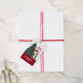 Aangepaste feestdag voor corgi-kerstbomen in Trico Cadeaulabel (Met Touw)