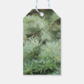 Aangepaste feestdag voor groene kerstbomen cadeaulabel (Achterkant)