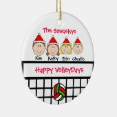 Aangepaste feestdag voor volleybalfamilie keramisch ornament (Rechts)