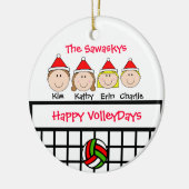 Aangepaste feestdag voor volleybalfamilie keramisch ornament (Links)