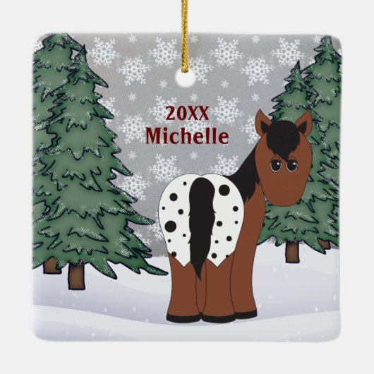 Aangepaste Feestdagen Appaloosa Horse Keramisch Ornament (Achterkant)