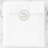 Aangepaste feestelijke partij String Lights Patroo Ronde Sticker (Tas)