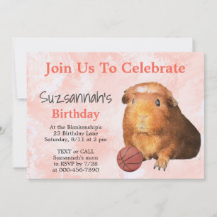 Aangepaste feestelijke party met cute ginger cavia kaart