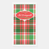 Aangepaste feestelijke rood groen wit kerstfeest servet (Voorkant)