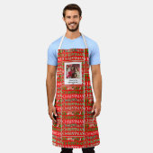 Aangepaste feestelijke rood groene kerstfoto schort (Gedragen)