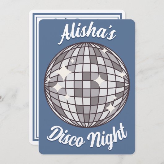 Aangepaste feestuitnodiging - Disco verjaardagsfee Kaart (Voorkant / Achterkant)