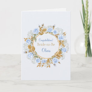 Aangepaste felicitaties Goud gekuste roos Bruid Kaart