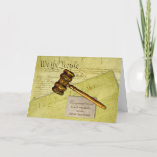 Aangepaste felicitaties, Thema van de wet, Gavel d Kaart