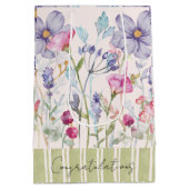 Aangepaste felicitaties waterverf paarse bloemen medium cadeauzakje (Achterkant)