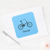 Aangepaste fiets met de naam Bright Blue Vierkante Sticker (Envelop)
