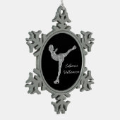 Aangepaste figuur schaatsen schaatsen zilveren shi tin sneeuwvlok ornament (Links)