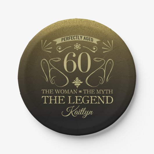 Aangepaste Fijne 60ste verjaardag Papieren Bordje (Voorkant)