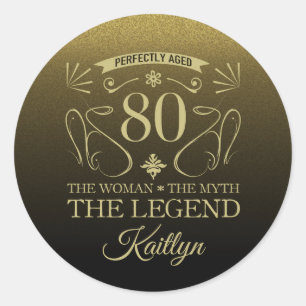 Aangepaste fijne 80e verjaardag ronde sticker