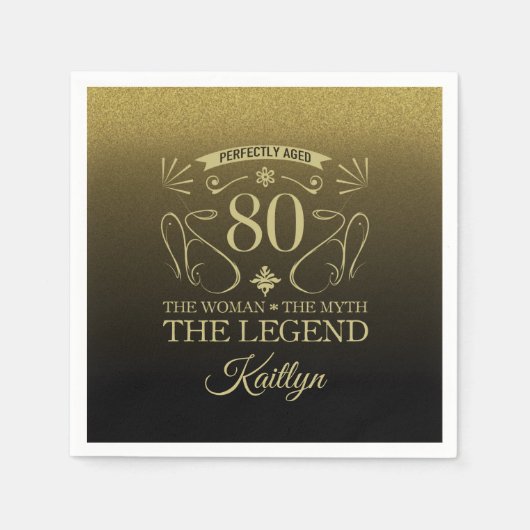 Aangepaste fijne 80e verjaardag servet (Voorkant)